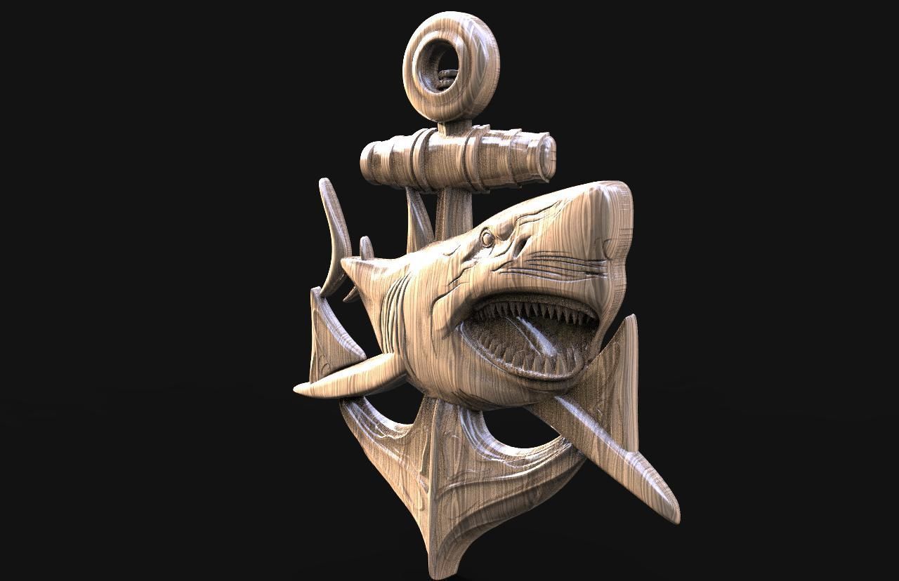 Shark CNC  3D print model_3