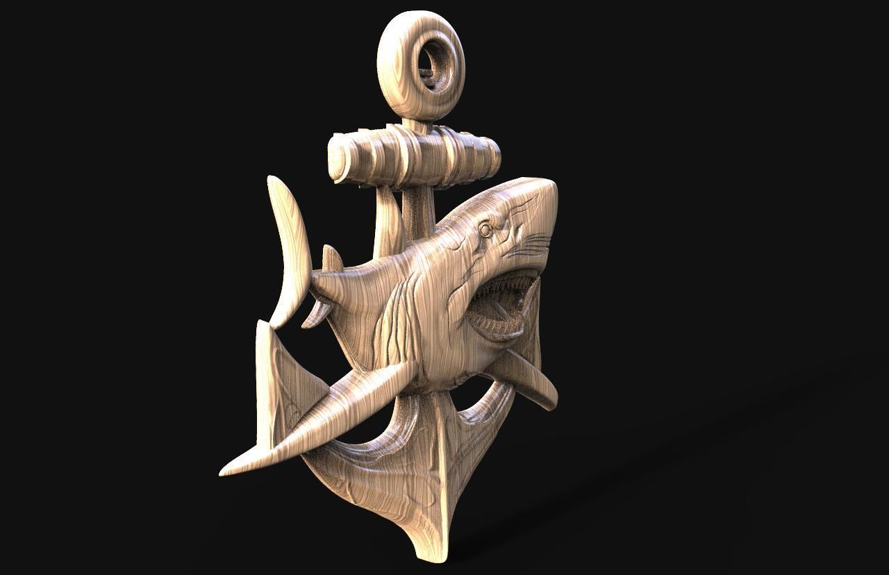 Shark CNC  3D print model_2