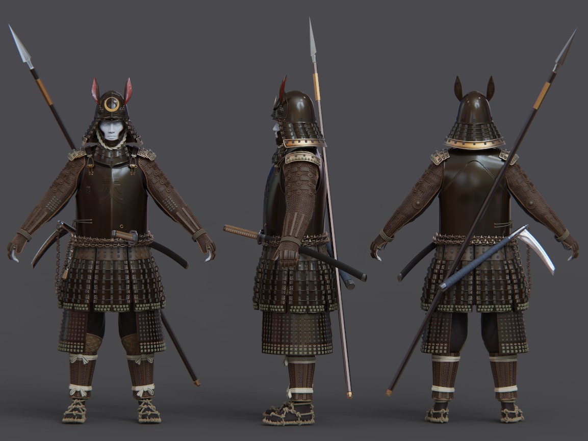 05-ancient japanese armor 3D model_2