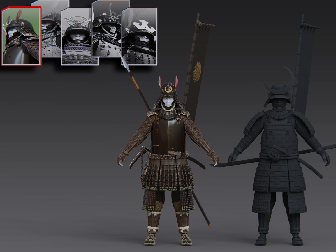 05-ancient japanese armor 3D model_1