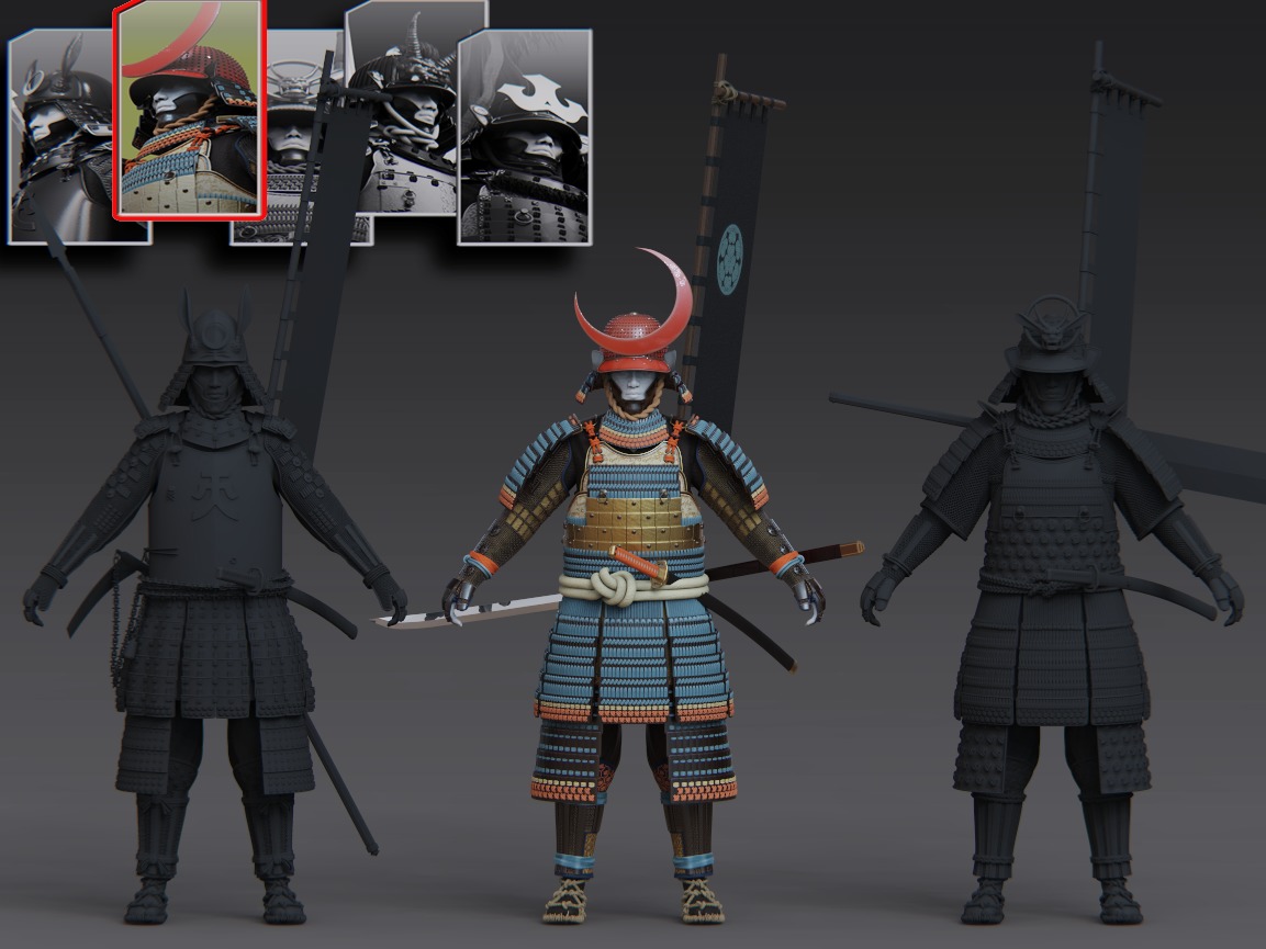 05-ancient japanese armor 3D model_4