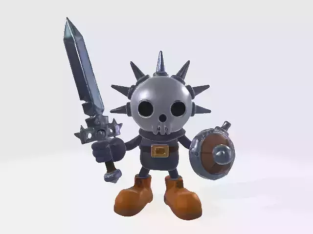 Lowpoly cartoon scary charater Low-poly 3D model