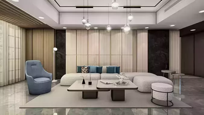 Modern Living Room Interior Scene Render Ready Lumionscene