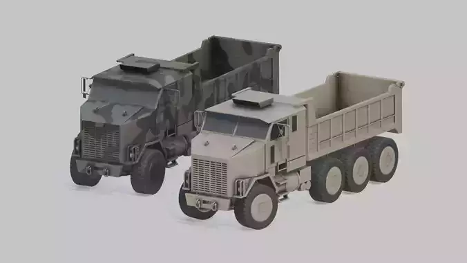 Military Dump Truck Low-poly 3D model