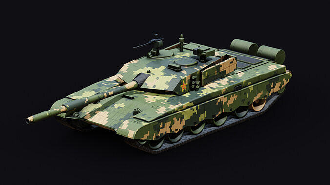 Type 99 Chinese Main Battle Tank Low-poly 3D model