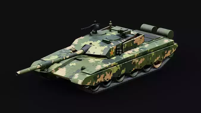 Type 99 Chinese Main Battle Tank Low-poly 3D model