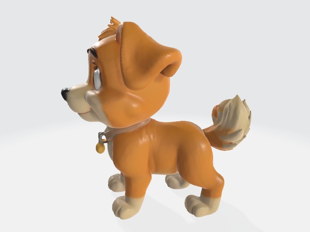 Cartoon dog 3D model_1