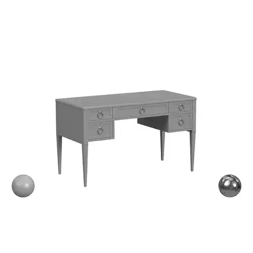 Karelian Writing Table with Five Drawers