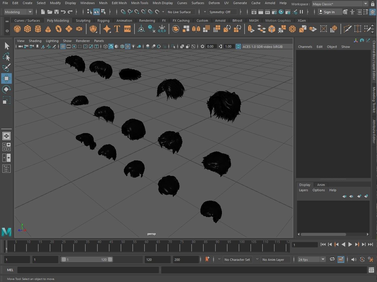 Hairstyles for boys Low-poly 3D model_22