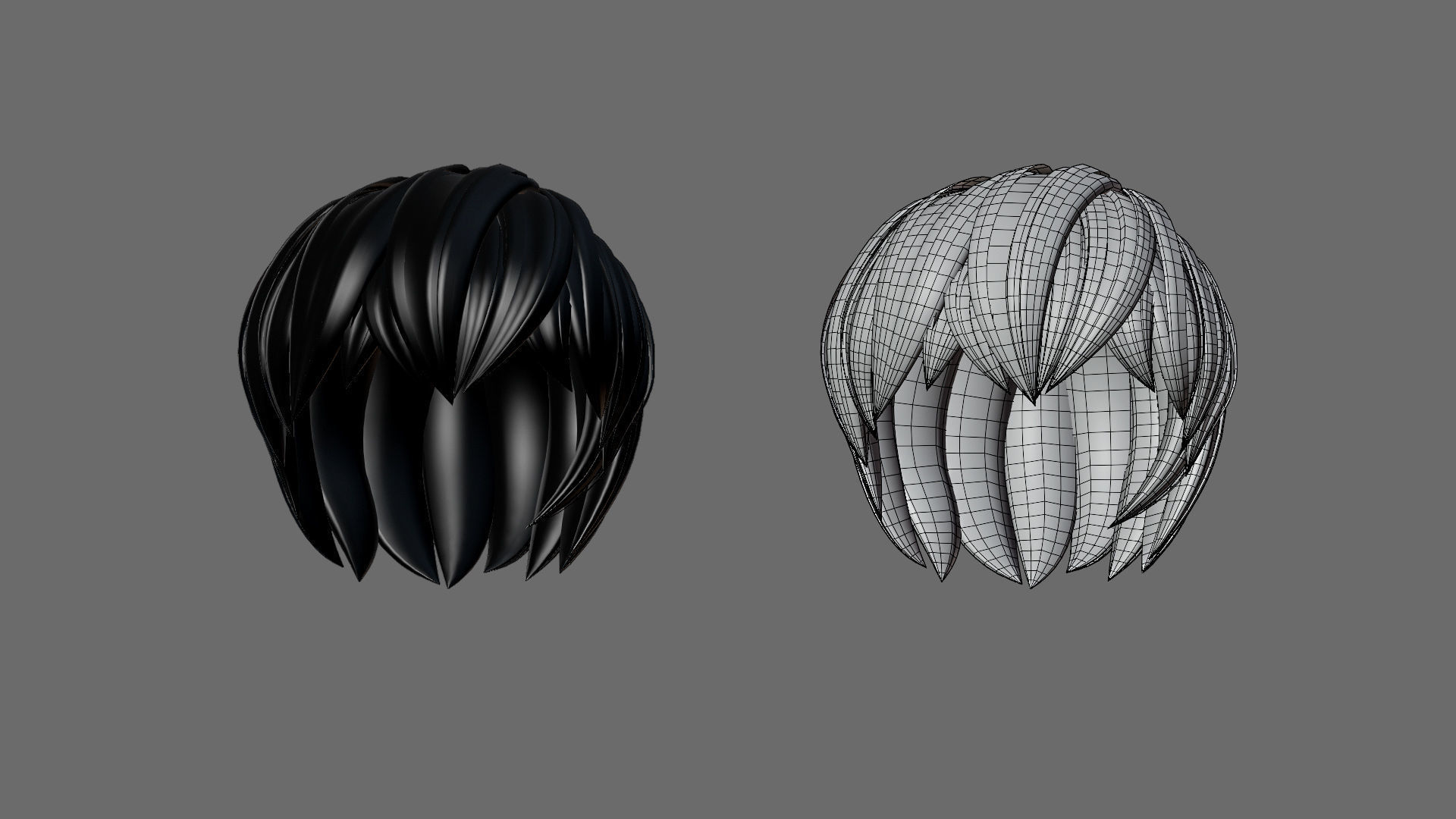 Hairstyles for boys Low-poly 3D model_17