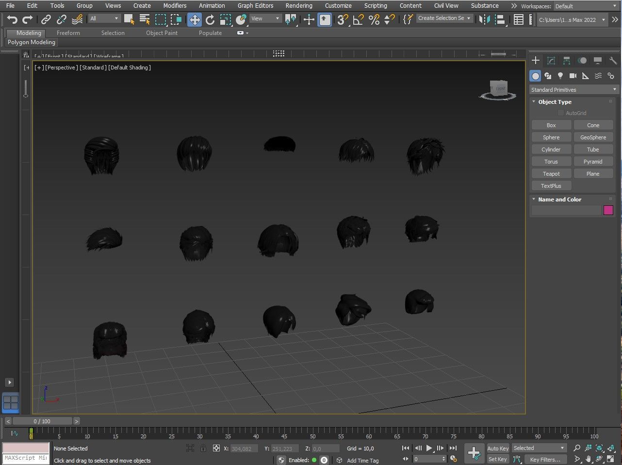 Hairstyles for boys Low-poly 3D model_21