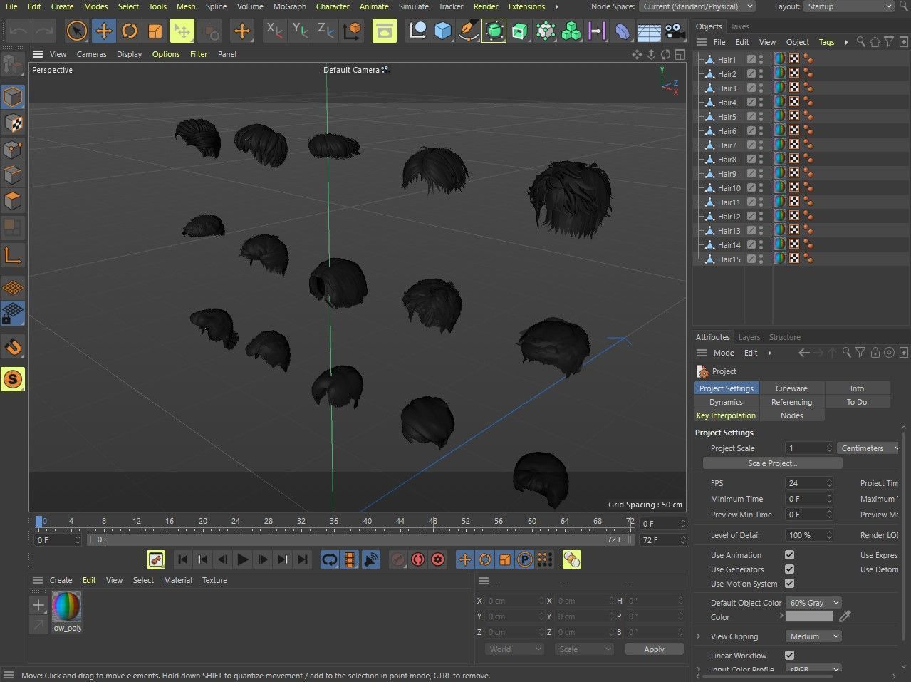 Hairstyles for boys Low-poly 3D model_23