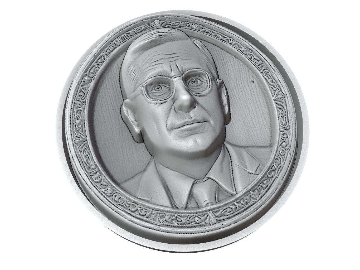 Steve Carell Medallion 3D print model_3