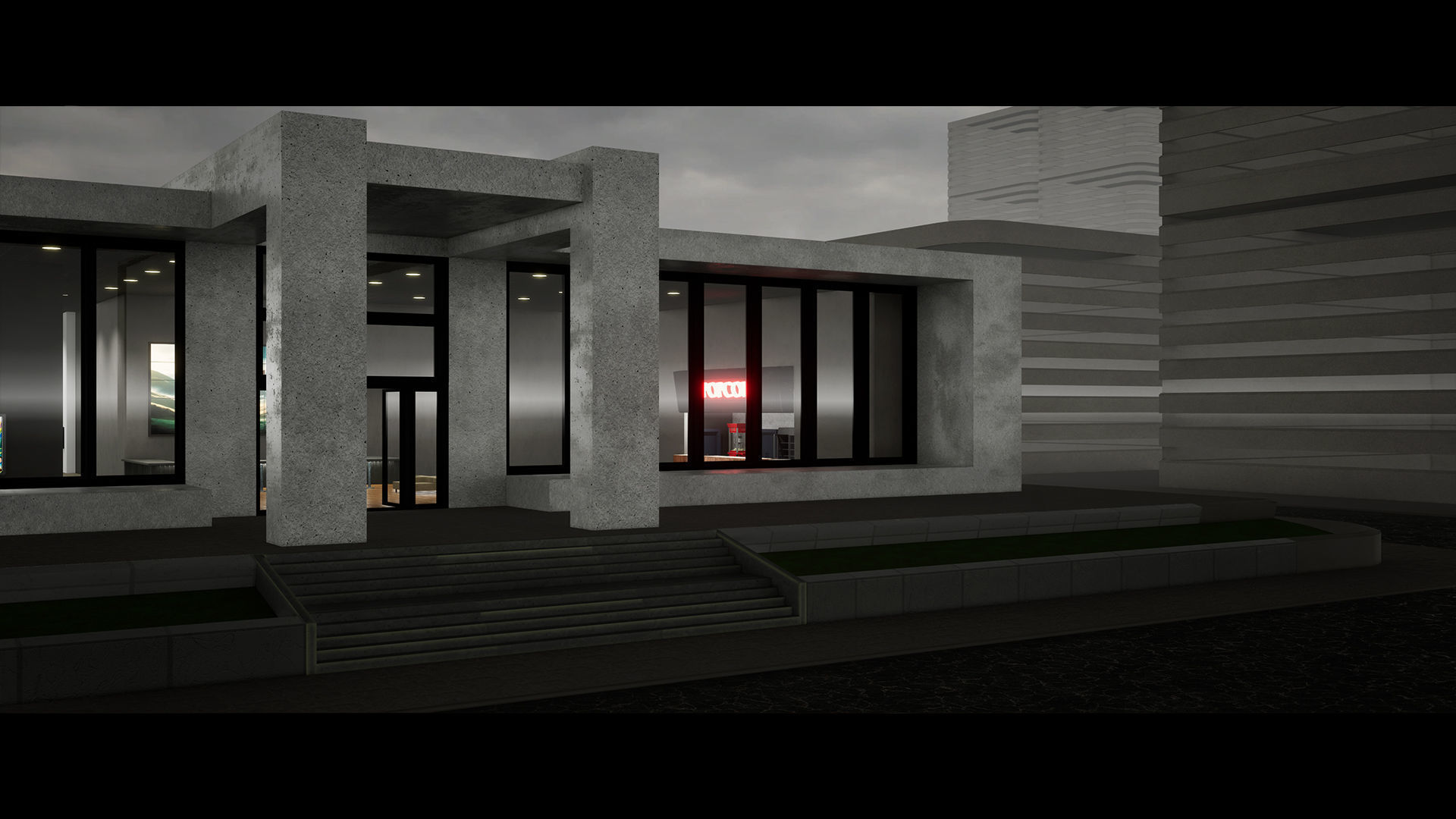 Modern Cinema Environment Low-poly 3D model_11