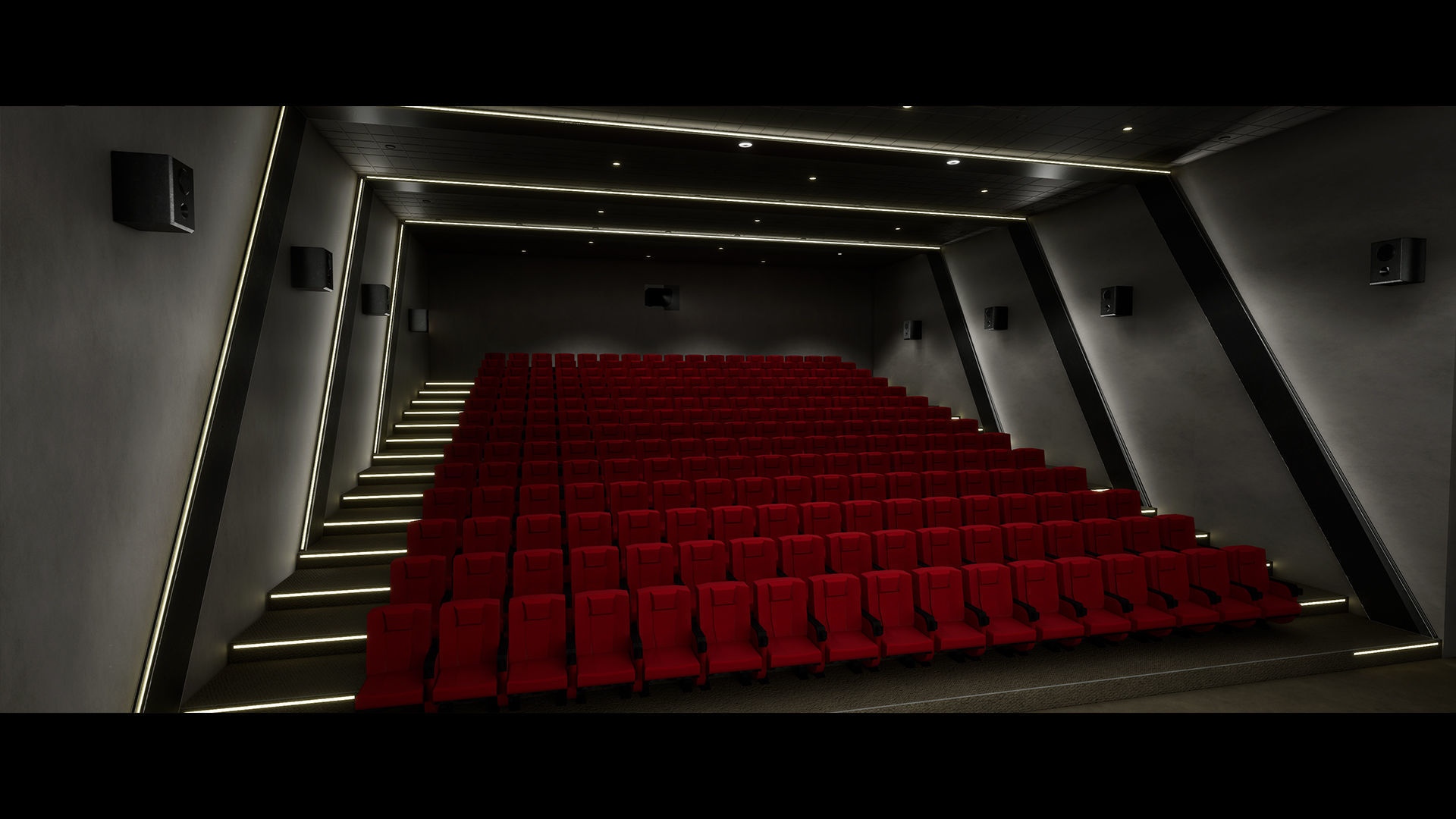 Modern Cinema Environment Low-poly 3D model_8