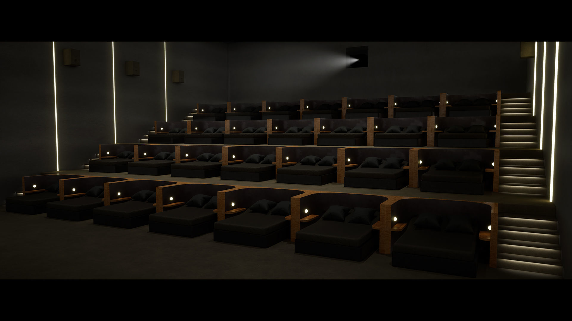 Modern Cinema Environment Low-poly 3D model_5