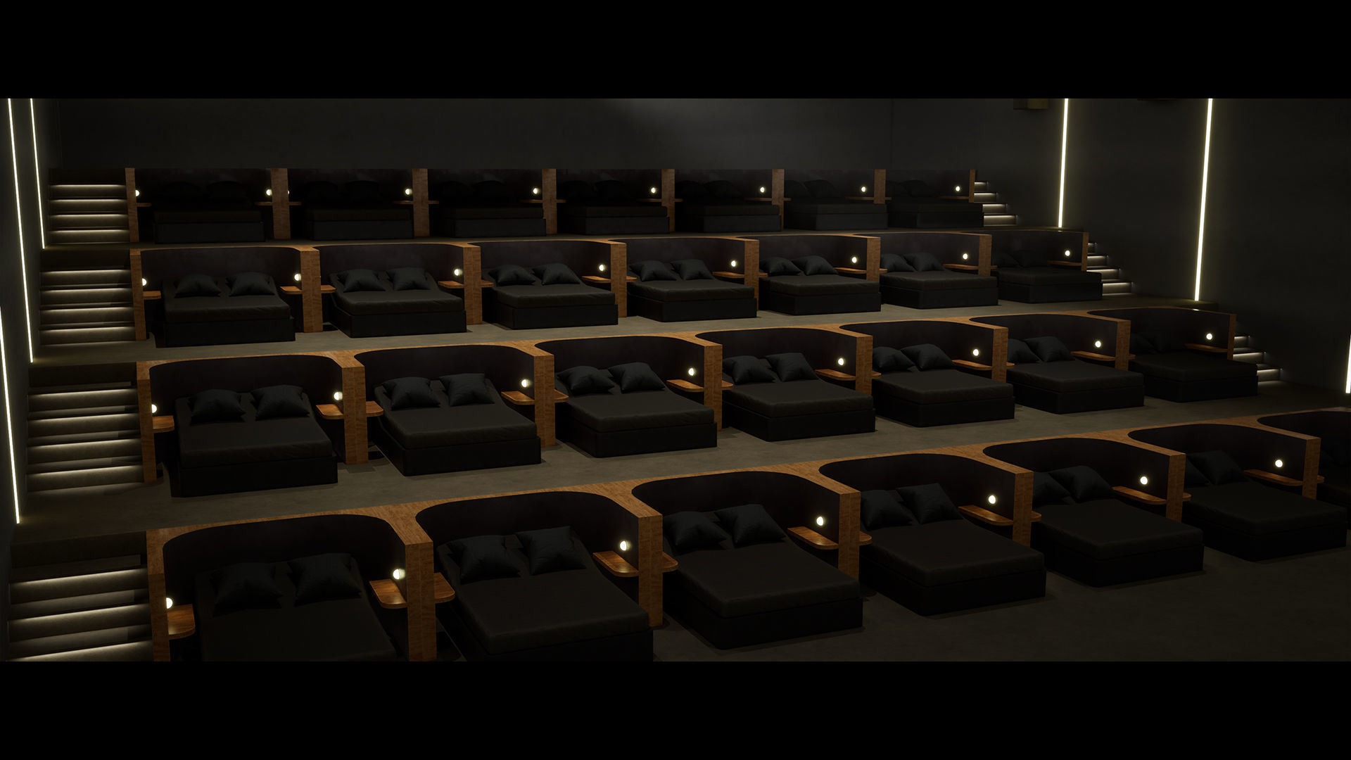 Modern Cinema Environment Low-poly 3D model_4