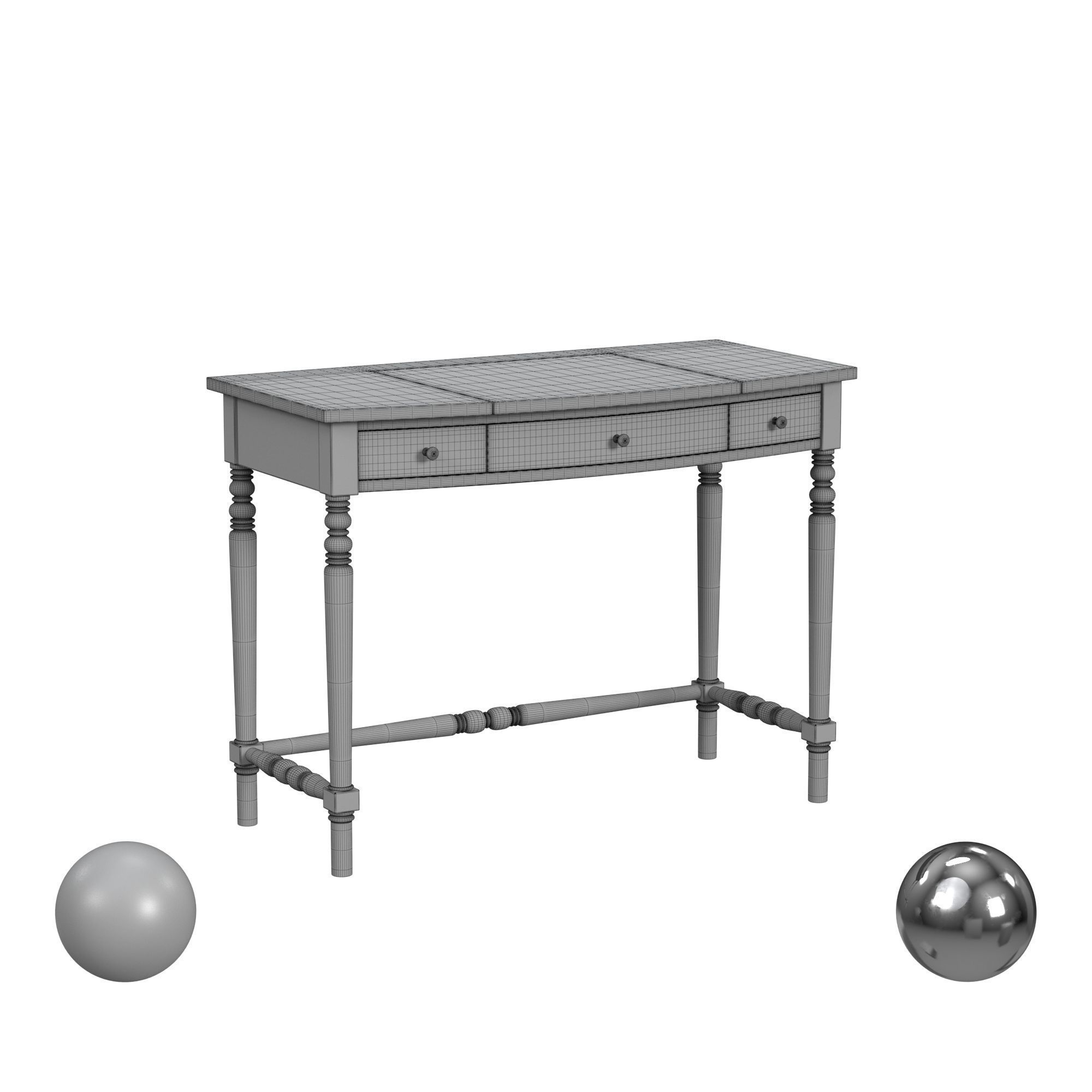 Alfresco Riflesso Vanity Desk 3D model_3