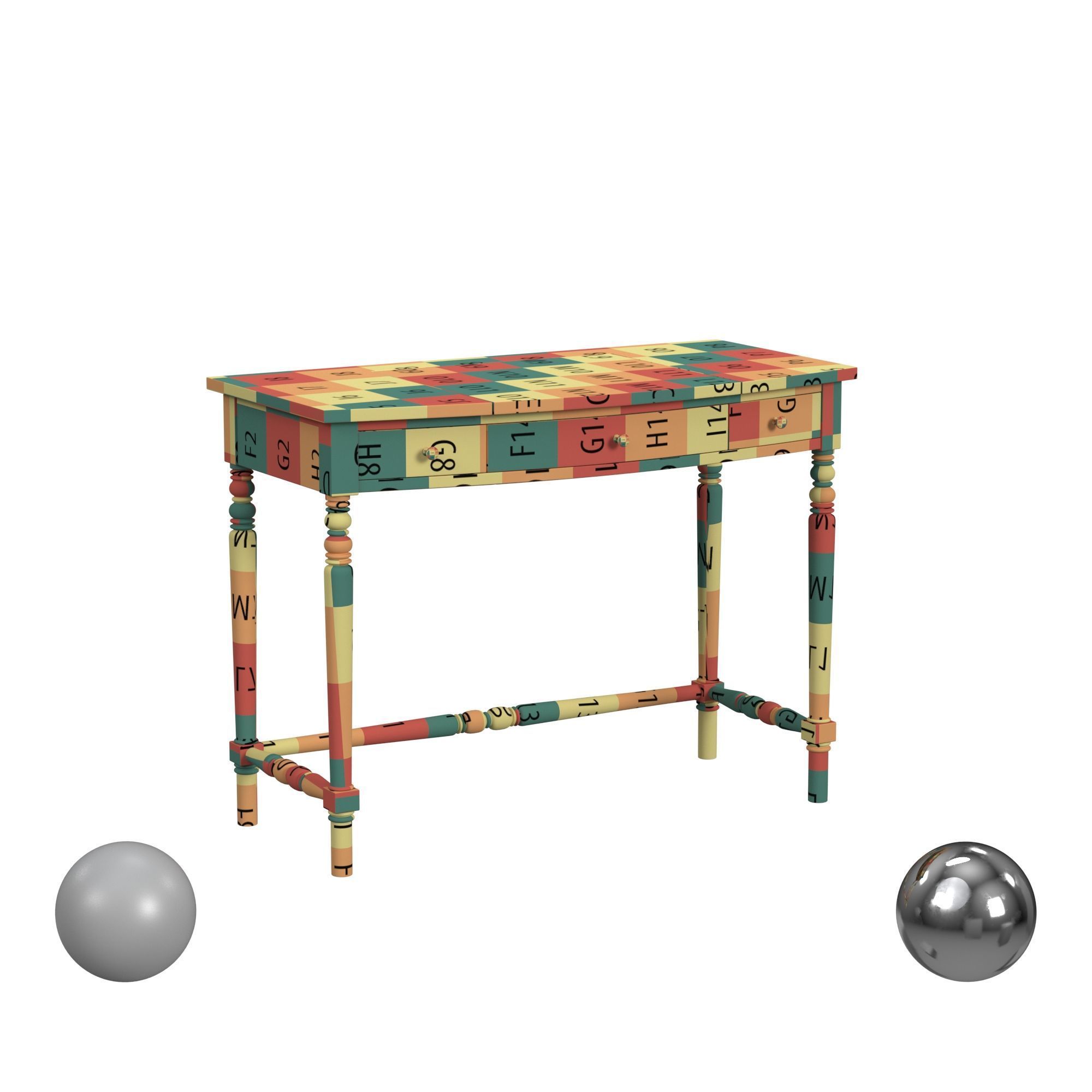 Alfresco Riflesso Vanity Desk 3D model_2