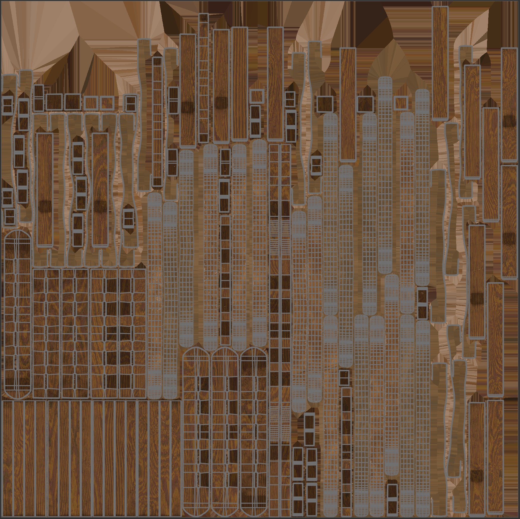 Rustic Ottoman Low-poly 3D model_10