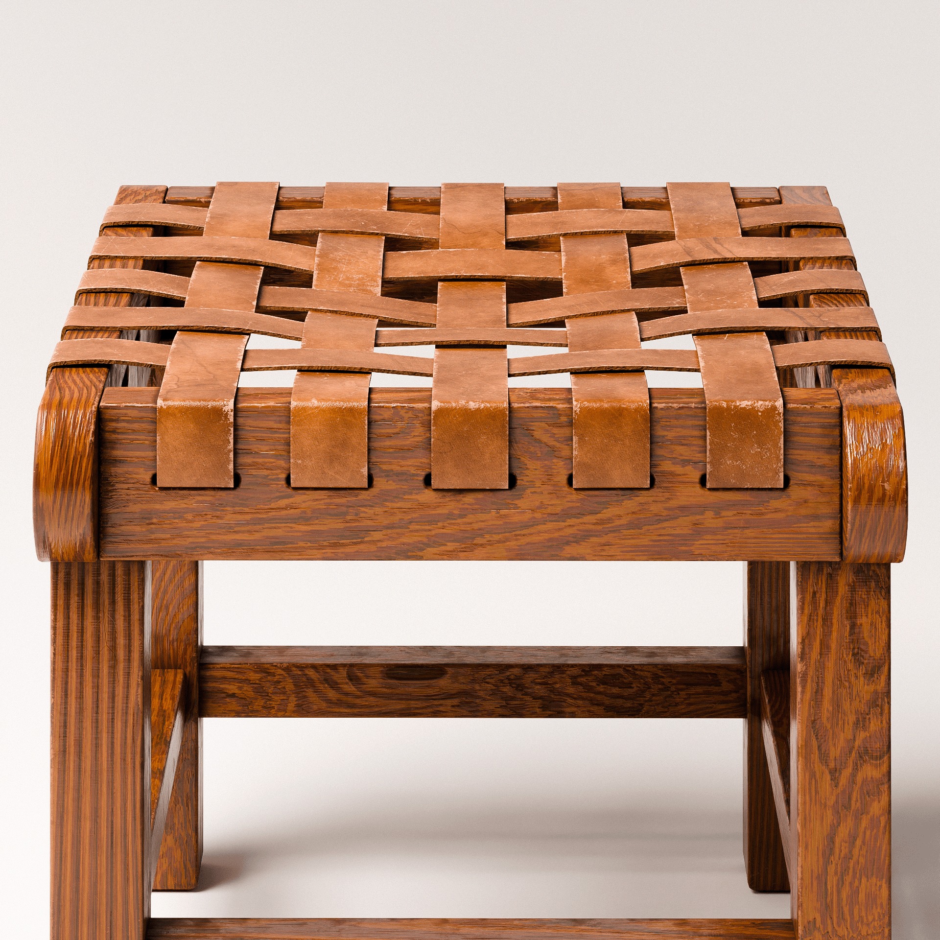 Rustic Ottoman Low-poly 3D model_4