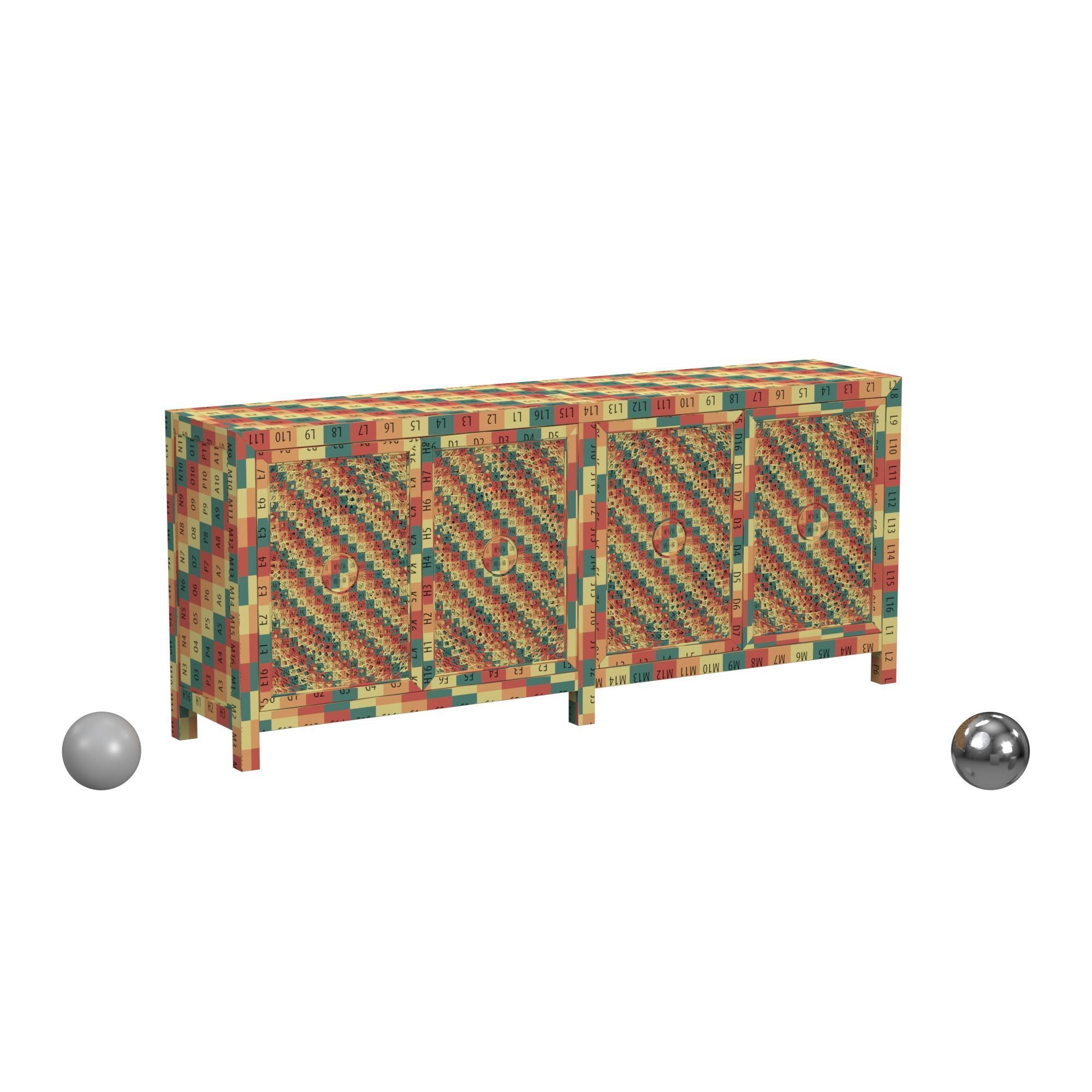 Melange Emmett Entertainment Console 3D model_2