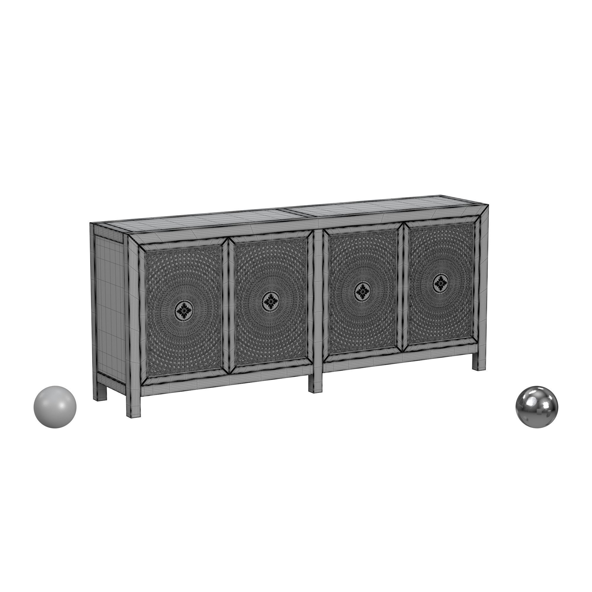 Melange Emmett Entertainment Console 3D model_3