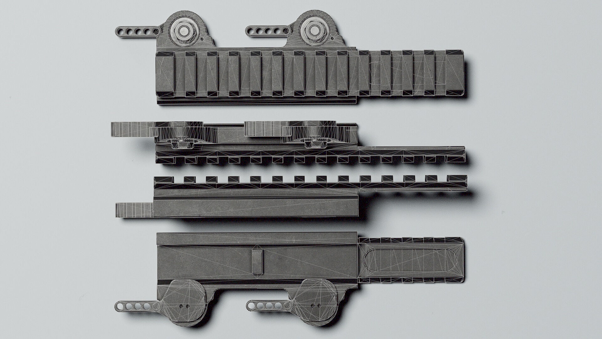 Picatinny Riser LT101 - Replica Low-poly 3D model_10