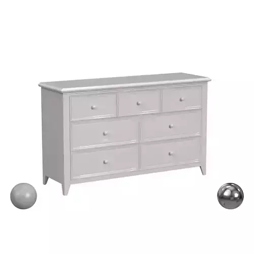 Bailey Engineered Hard Wood 6-Drawer Dresser in Bright White Low-poly 3D model