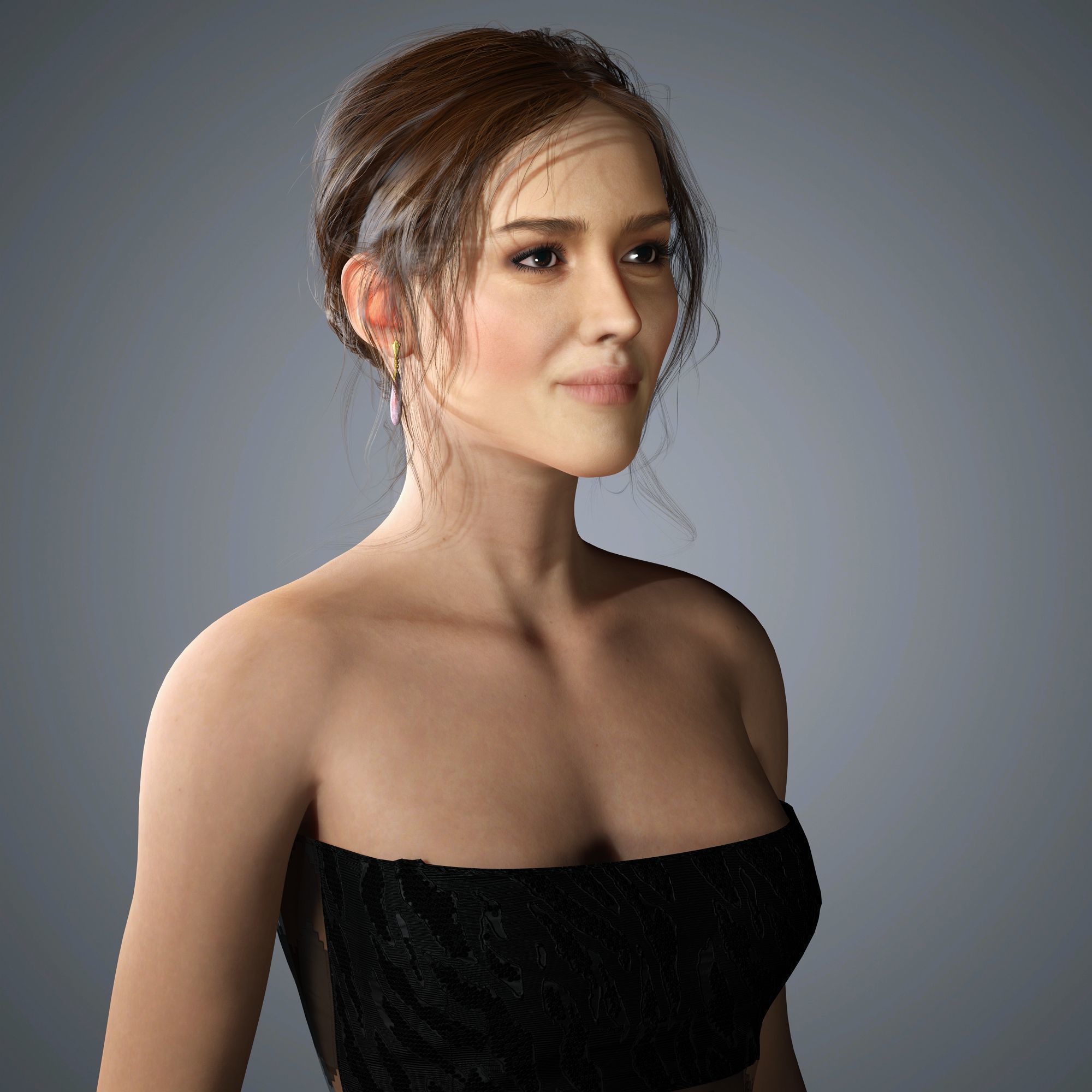 Jessica Alba Character 3D Model Low-poly 3D model_8