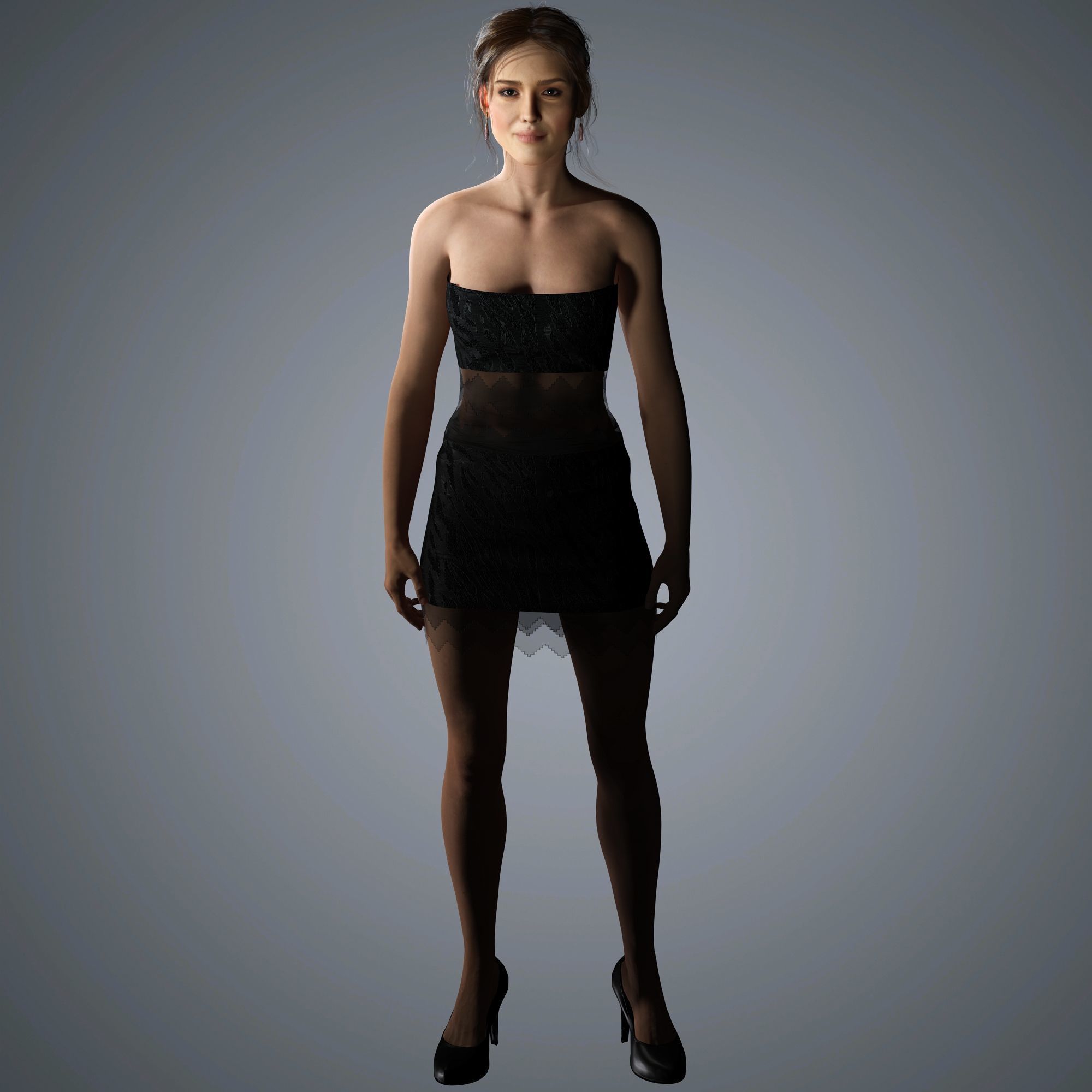 Jessica Alba Character 3D Model Low-poly 3D model_12