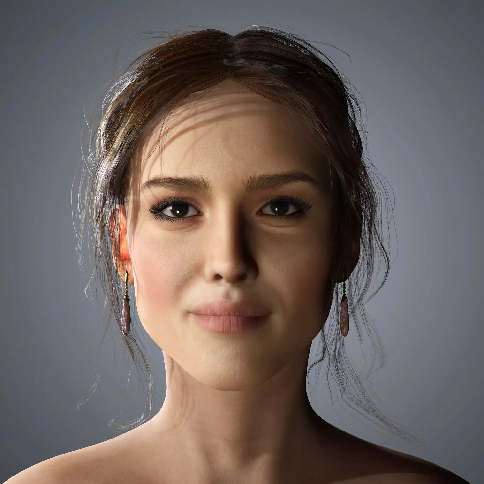 Jessica Alba Character 3D Model Low-poly 3D model_0