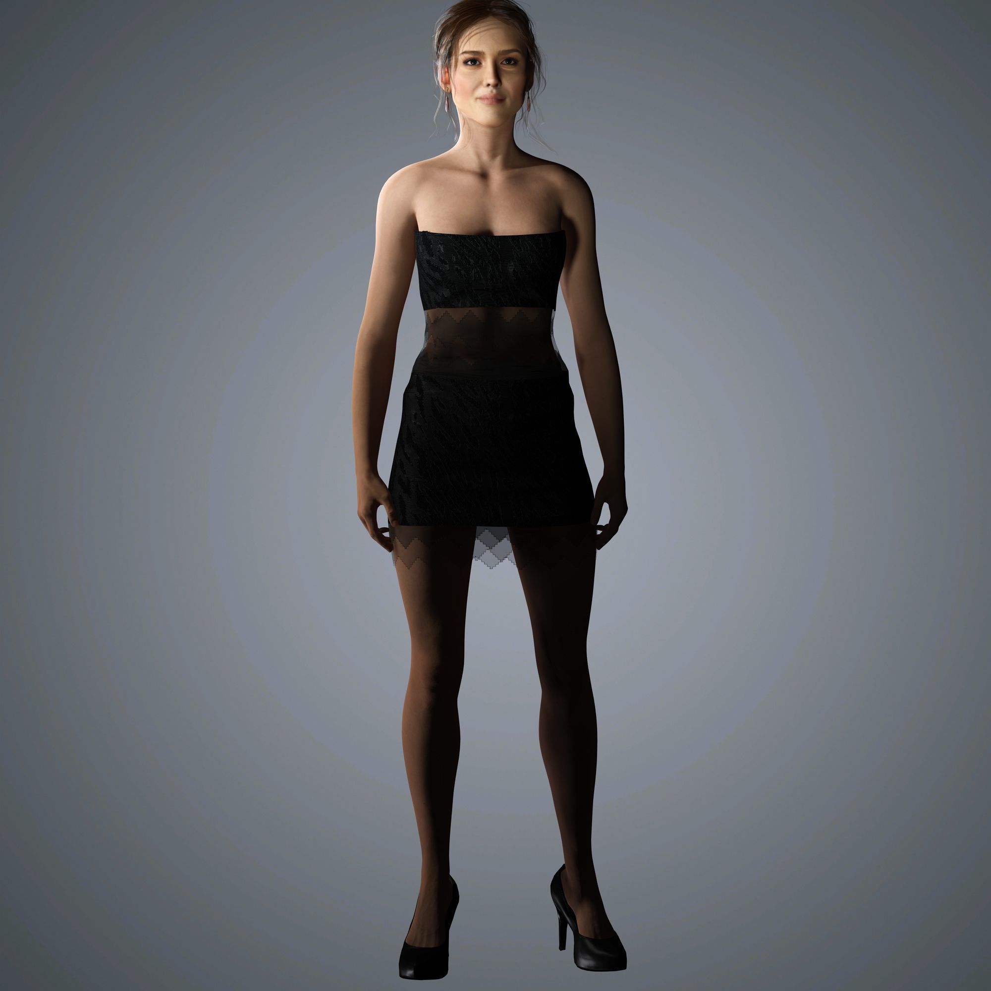 Jessica Alba Character 3D Model Low-poly 3D model_11