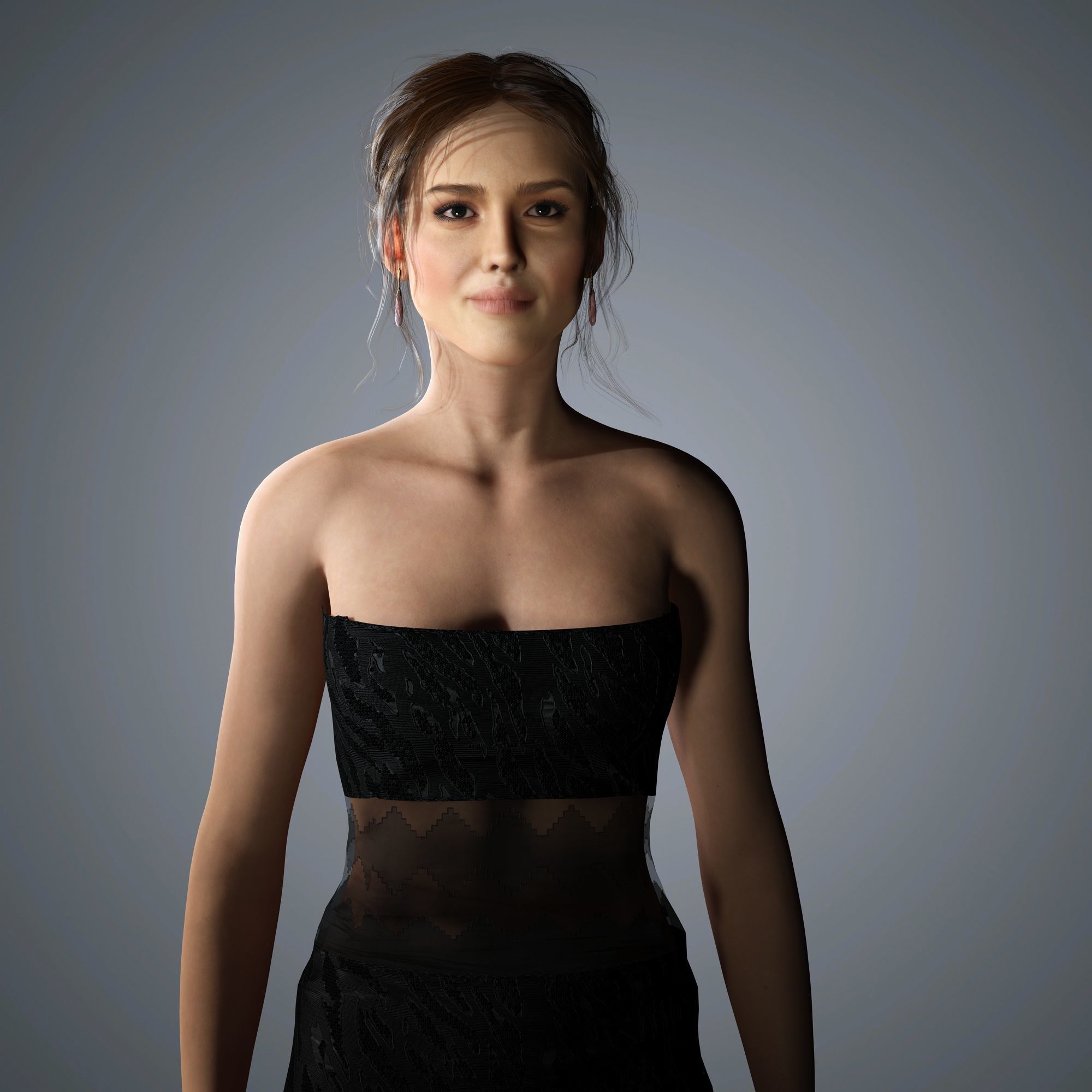 Jessica Alba Character 3D Model Low-poly 3D model_9