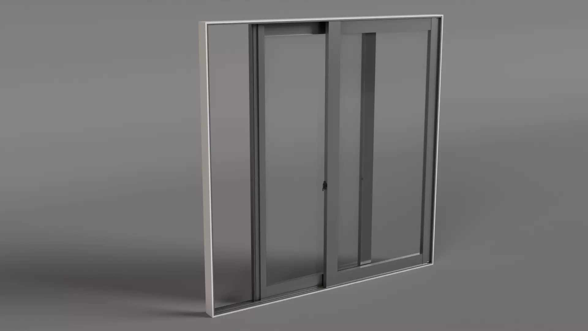 Double Panel Sliding Glass Window Low-poly 3D model_6