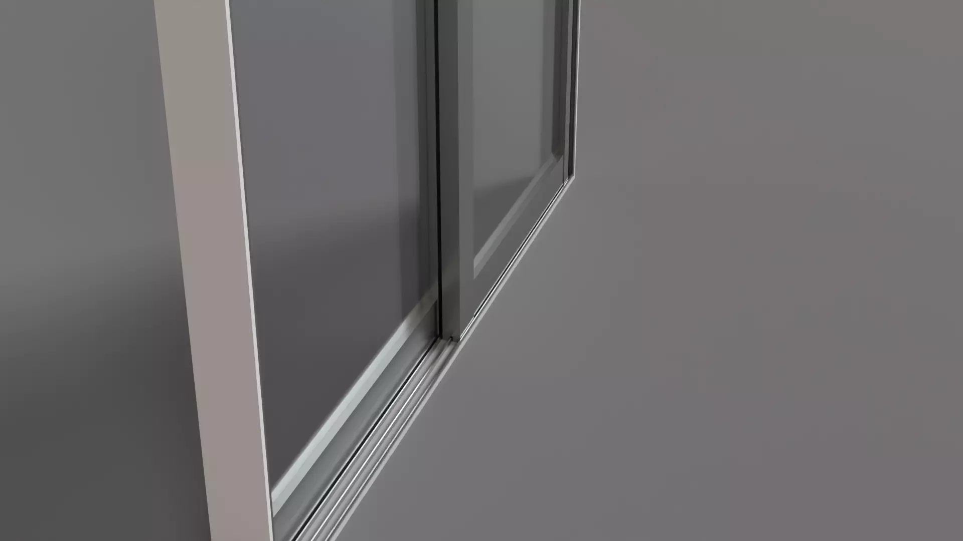 Double Panel Sliding Glass Window Low-poly 3D model_1