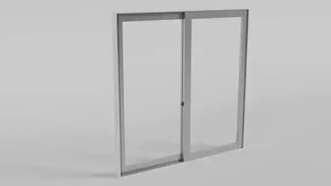 Double Panel Sliding Glass Window Low-poly 3D model