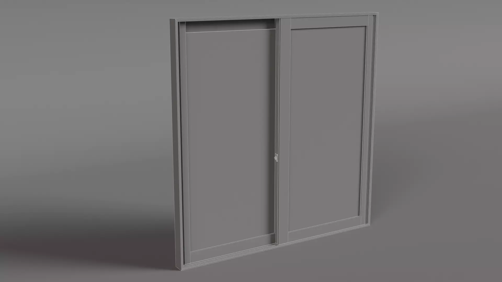 Double Panel Sliding Glass Window Low-poly 3D model_10