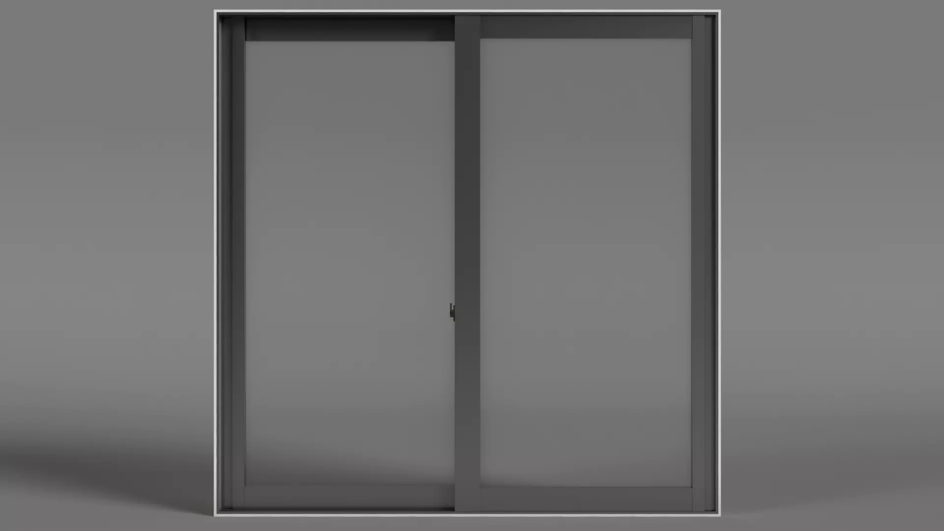 Double Panel Sliding Glass Window Low-poly 3D model_2