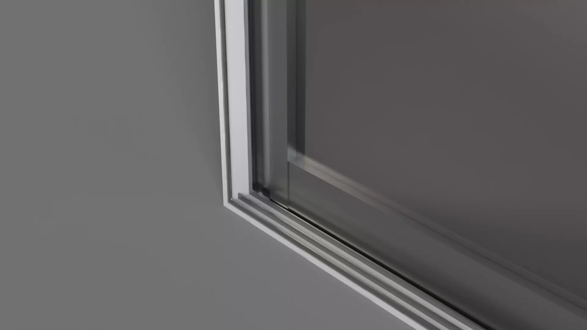 Double Panel Sliding Glass Window Low-poly 3D model_4