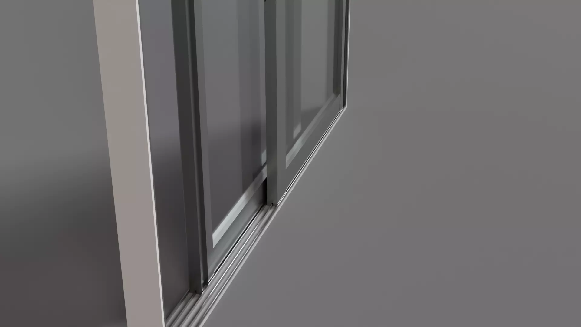 Double Panel Sliding Glass Window Low-poly 3D model_7