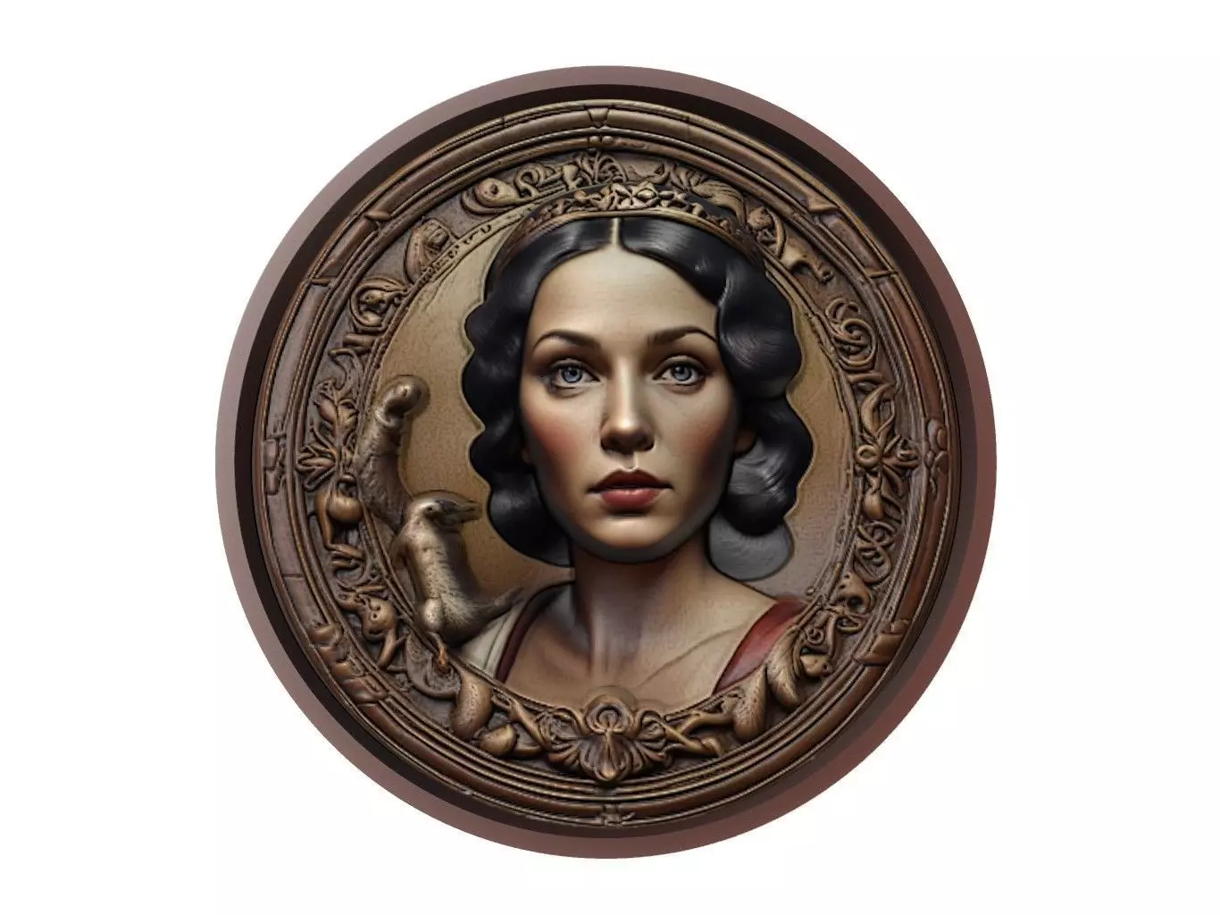 Snow White Medallion 3D print model