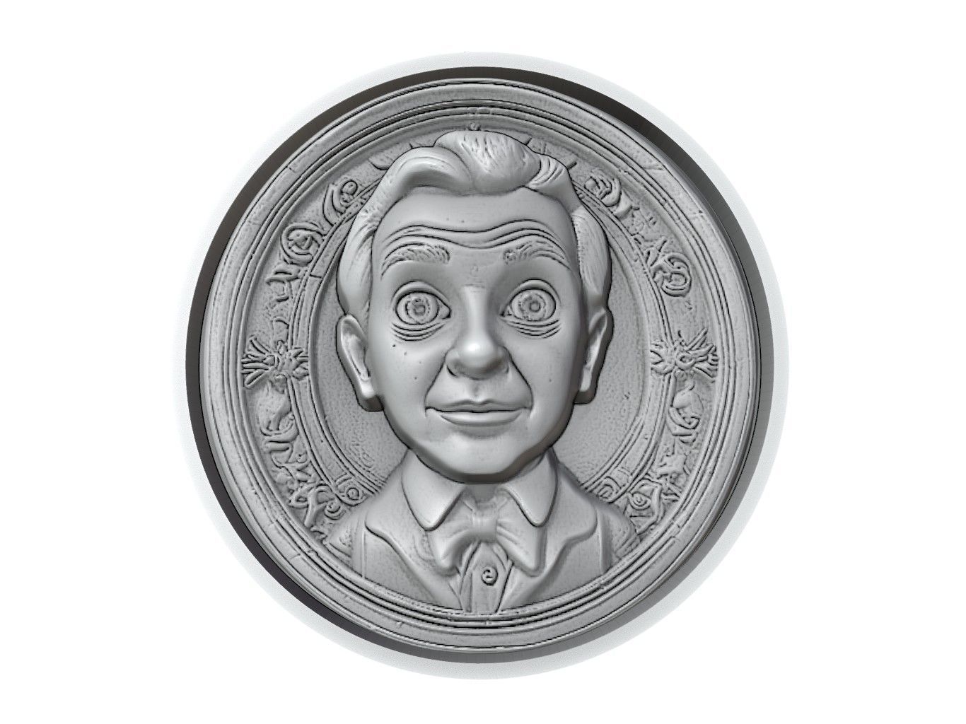 Pinocchio Medallion 3D print model_2