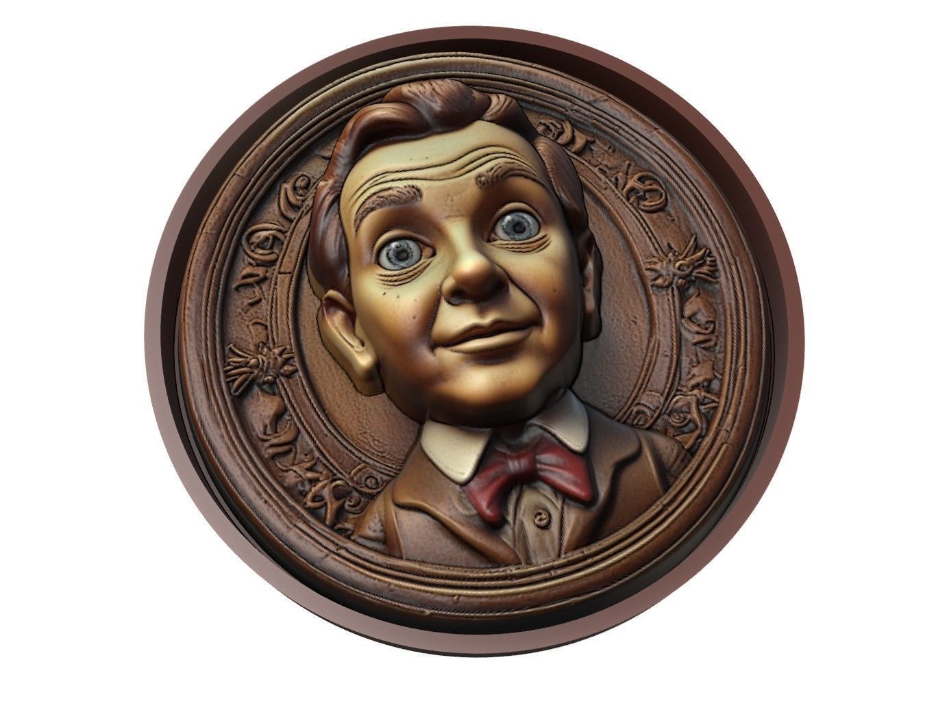 Pinocchio Medallion 3D print model_1