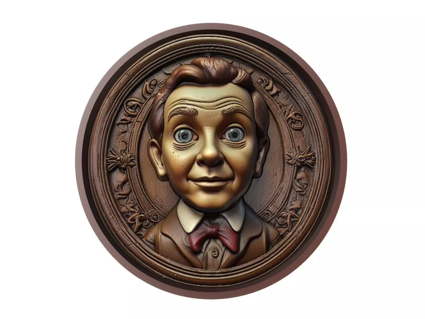 Pinocchio Medallion 3D print model_0