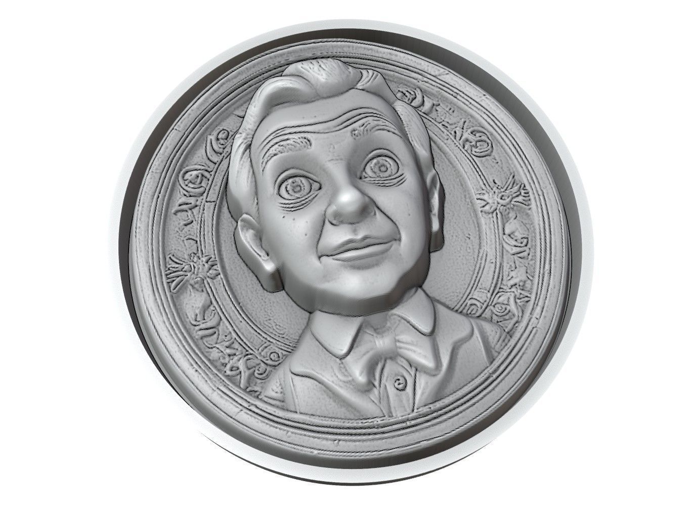 Pinocchio Medallion 3D print model_3
