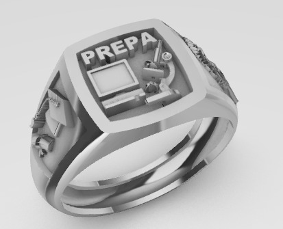 Anillo Graduacion Preparatoria 3D print model_29