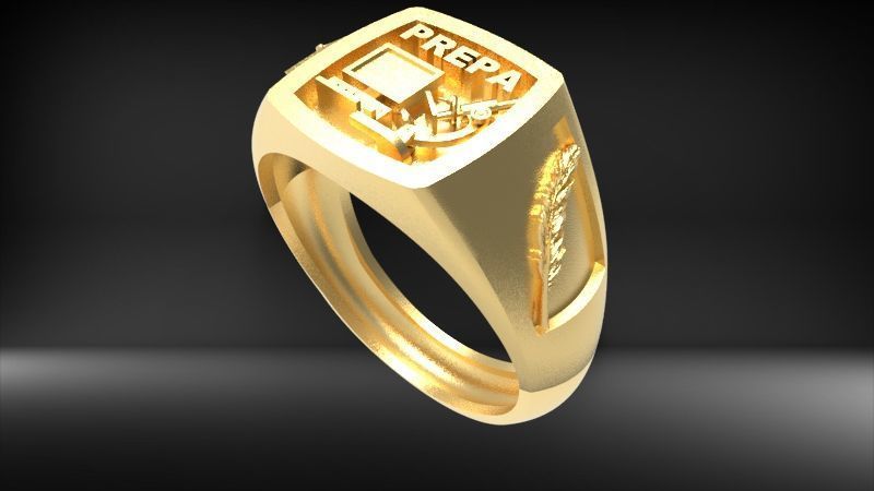 Anillo Graduacion Preparatoria 3D print model_18