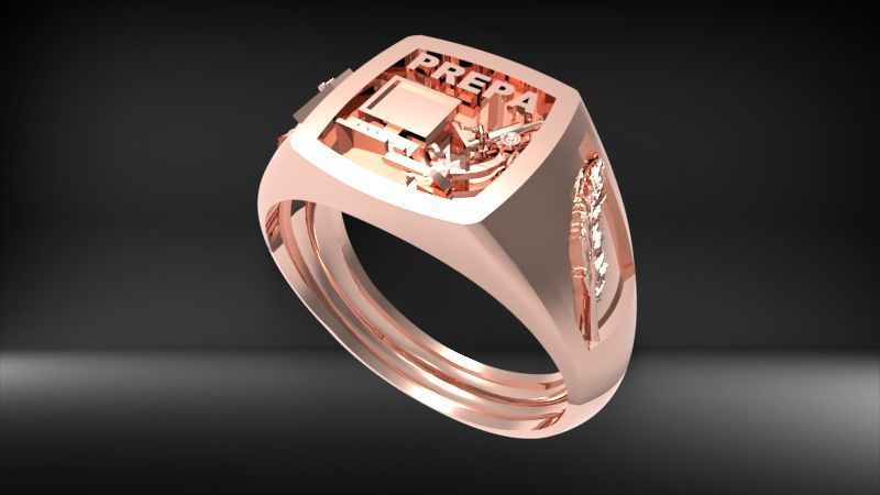 Anillo Graduacion Preparatoria 3D print model_23