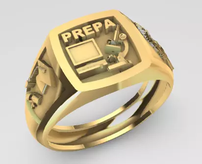 Anillo Graduacion Preparatoria 3D print model_0